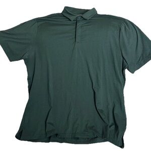 01.ALGO Performance Long Sleeve Polo Shirt UPF 40 Moisture Wicking Green Sz XXL